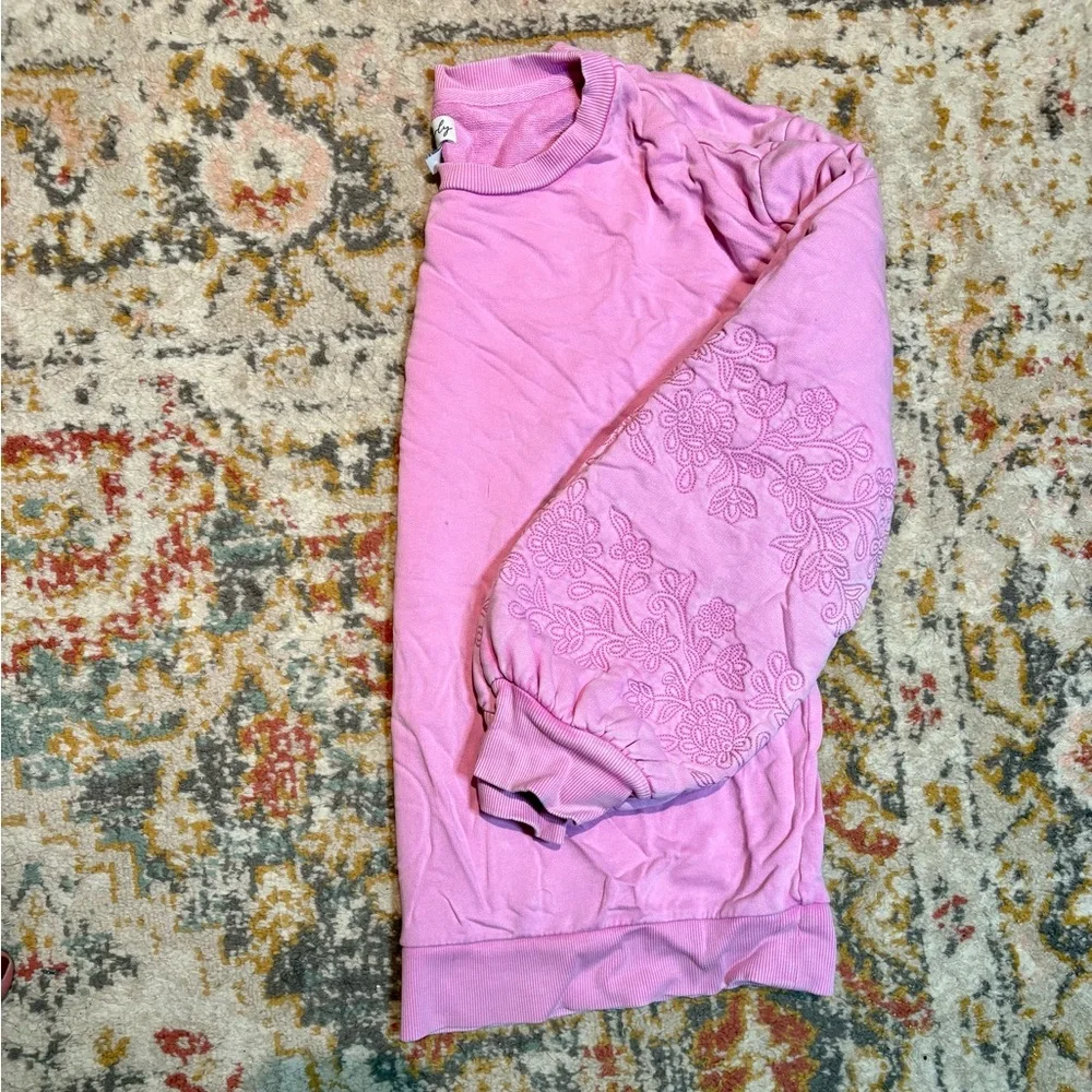 Wonderly Pink Sweatshirt with Embroidered Sleeves - Picture 2 of 6